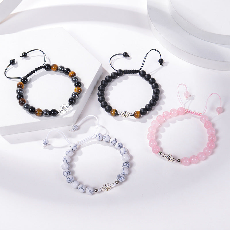 Natural Stone Compass Tiger-eye Bracelet