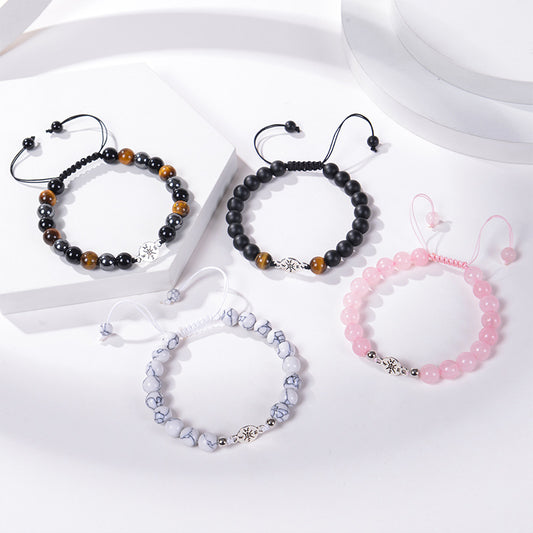 Natural Stone Compass Tiger-eye Bracelet