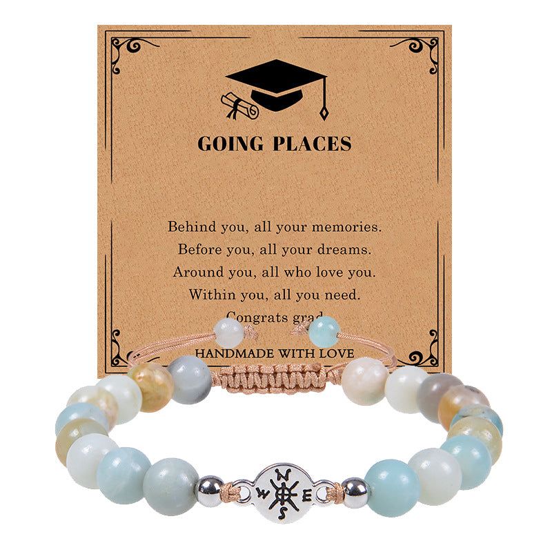 Natural Stone Compass Tiger-eye Bracelet