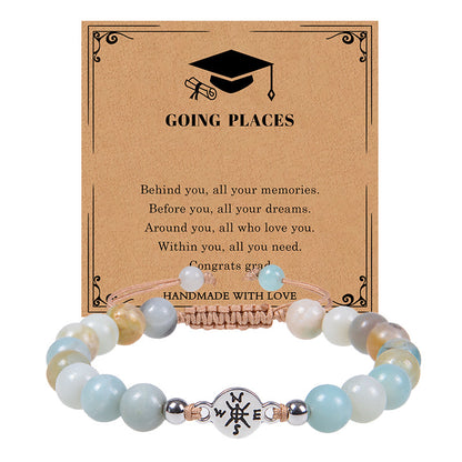 Natural Stone Compass Tiger-eye Bracelet