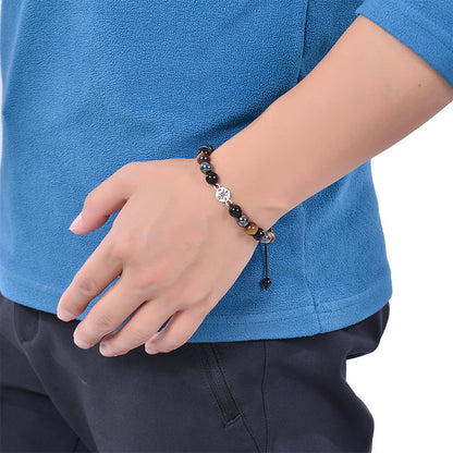 Natural Stone Compass Tiger-eye Bracelet